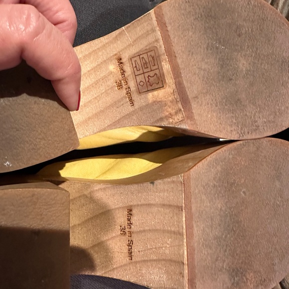 Free People Suki Marigold Leather Platform Clogs Sz-38 - Picture 8 of 8